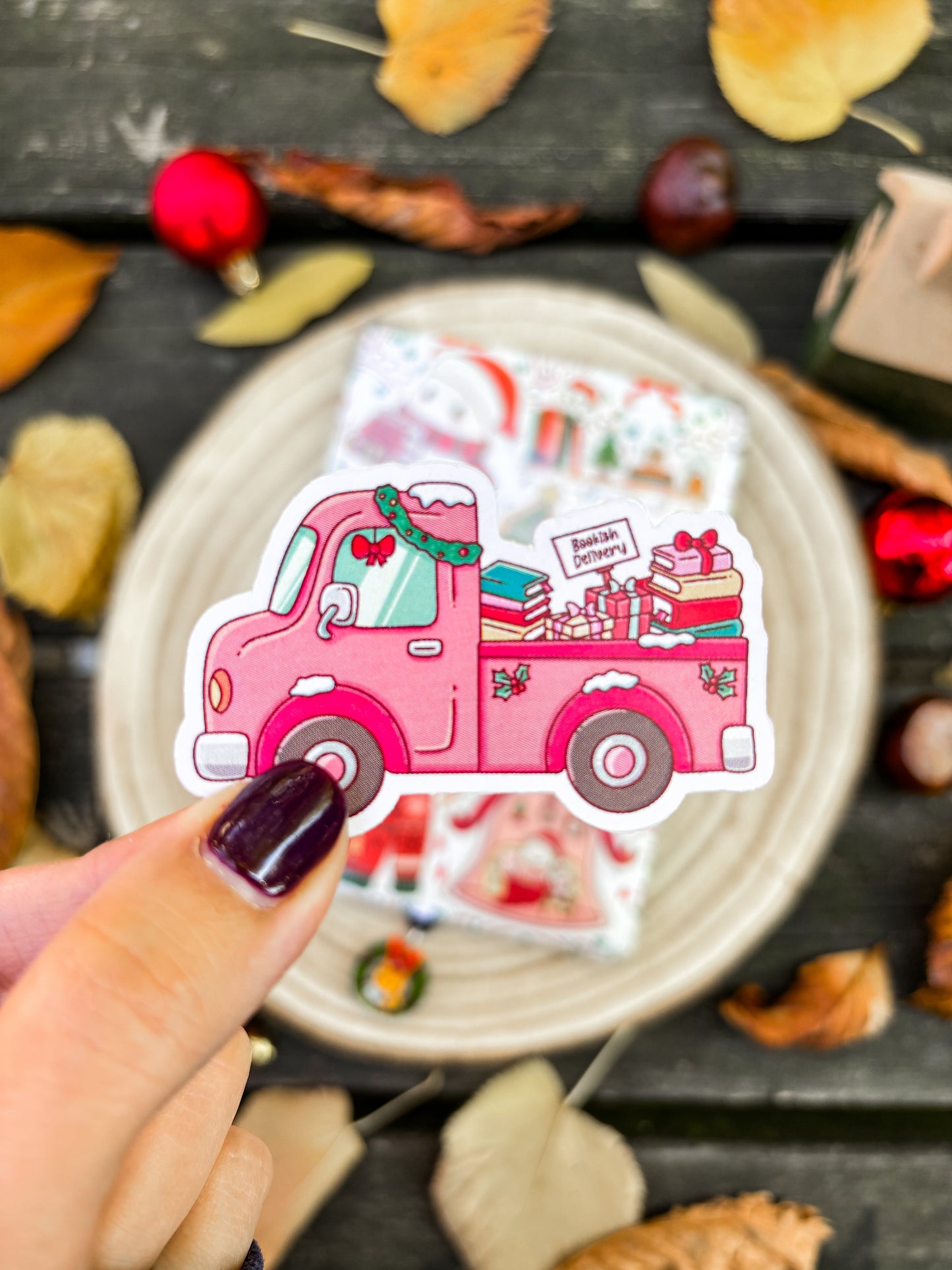 Holiday Bookish Delivery Vinyl Sticker