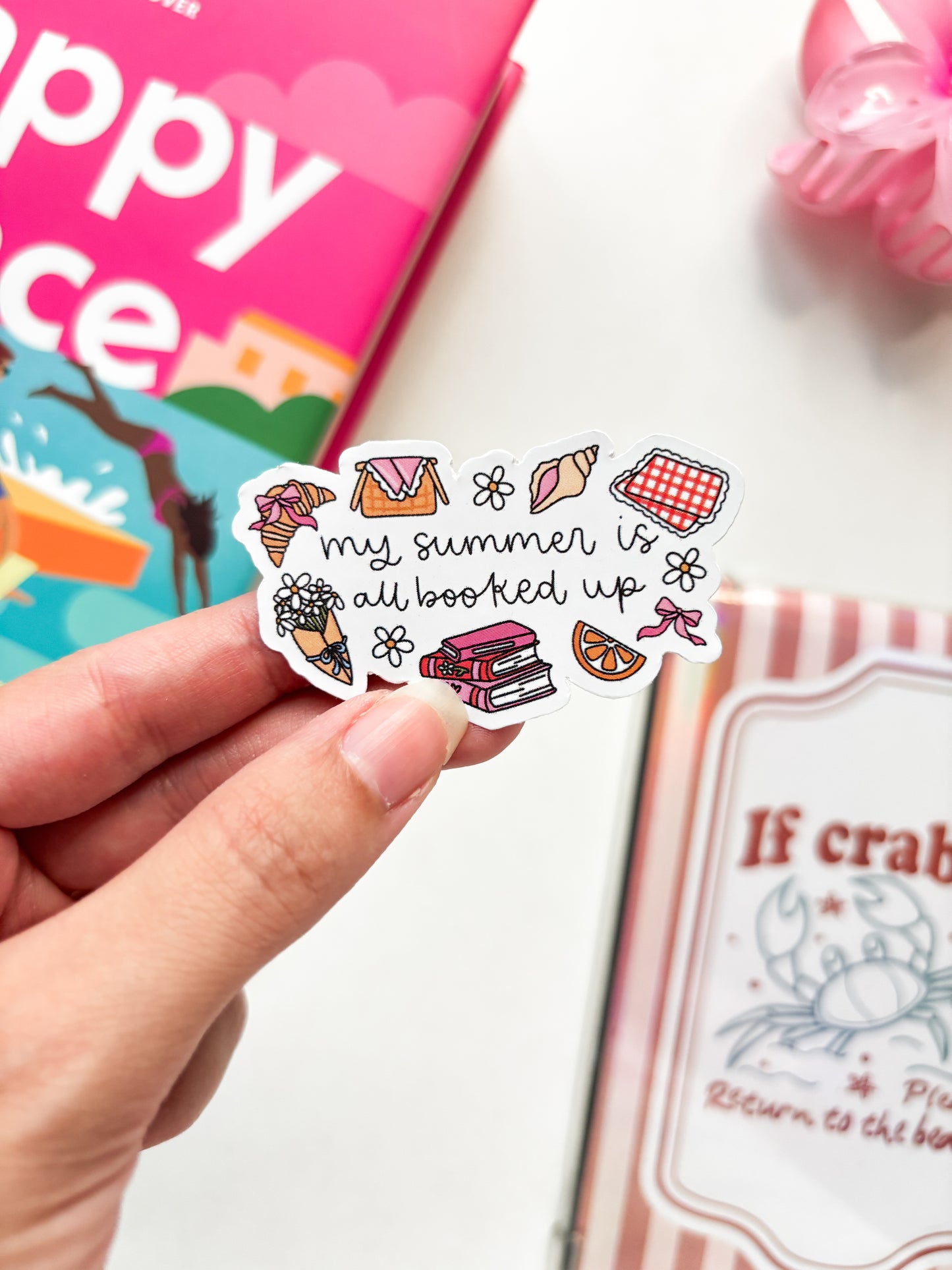 My Summer is all Booked Vinyl Sticker