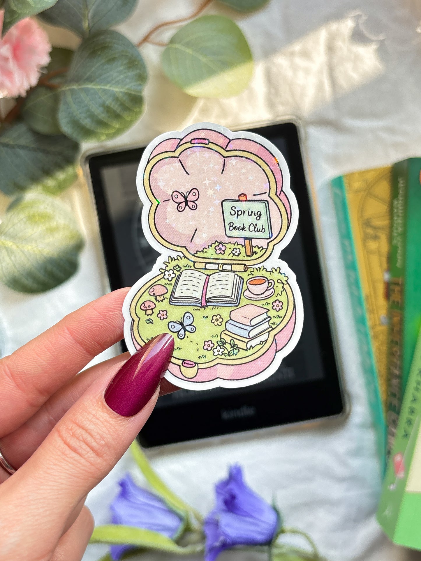 Spring bookclub Vinyl Sticker