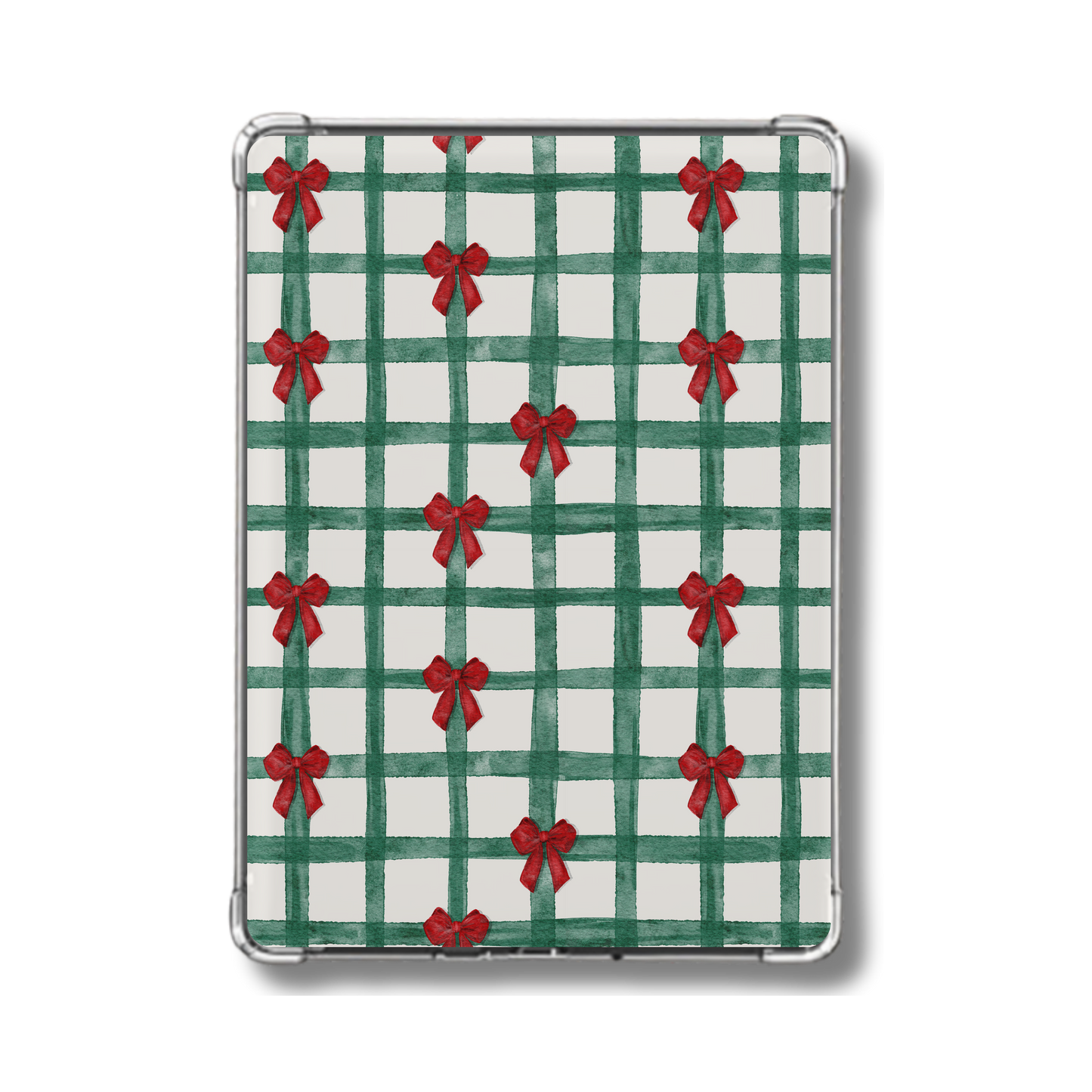 Christmas Checkered Bow Holographic Insert