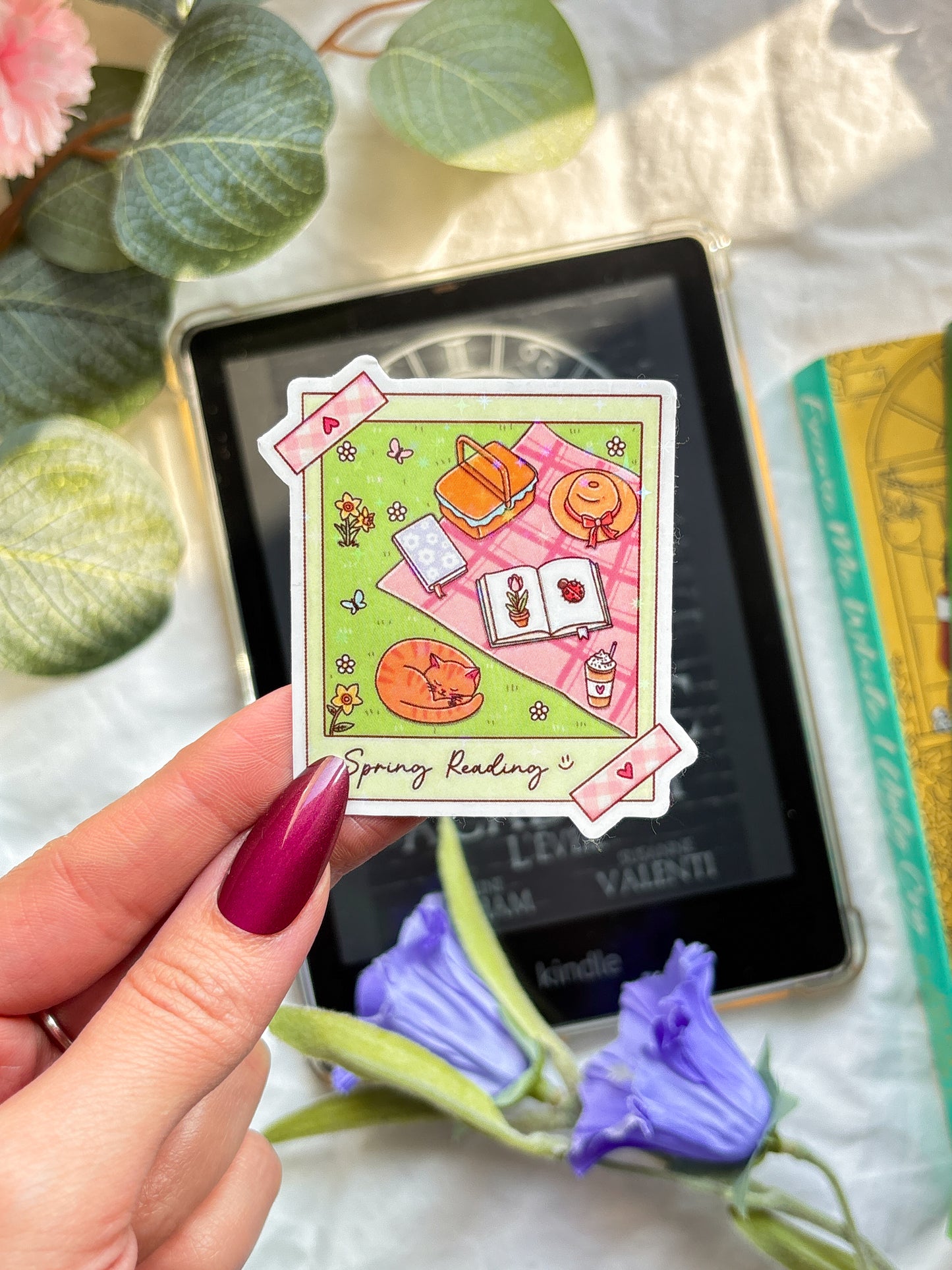 Spring Reading Vinyl Sticker