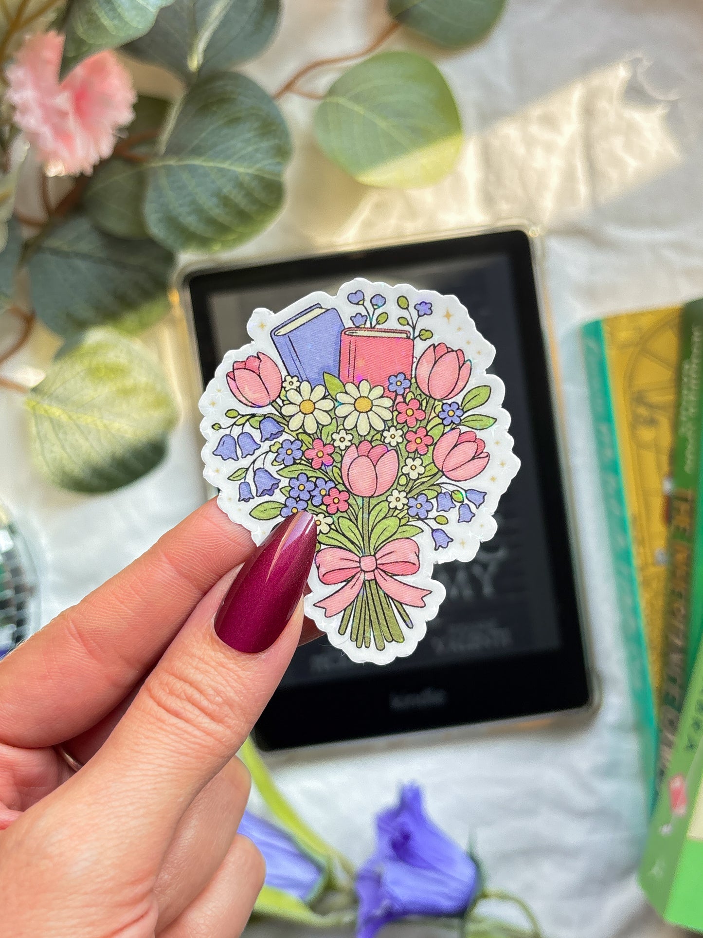 Bookish bouquet Vinyl Sticker