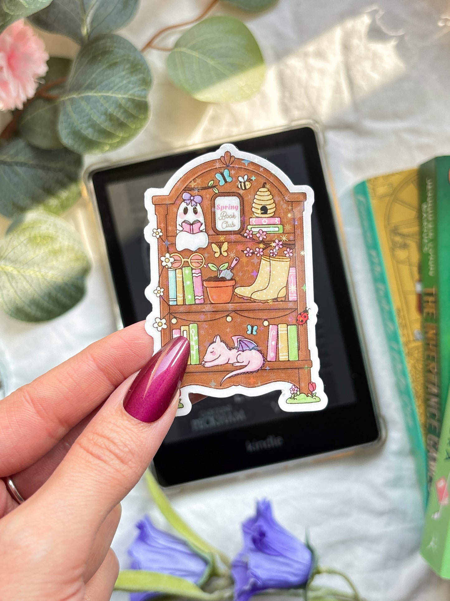 Spring bookshelf Vinyl Sticker