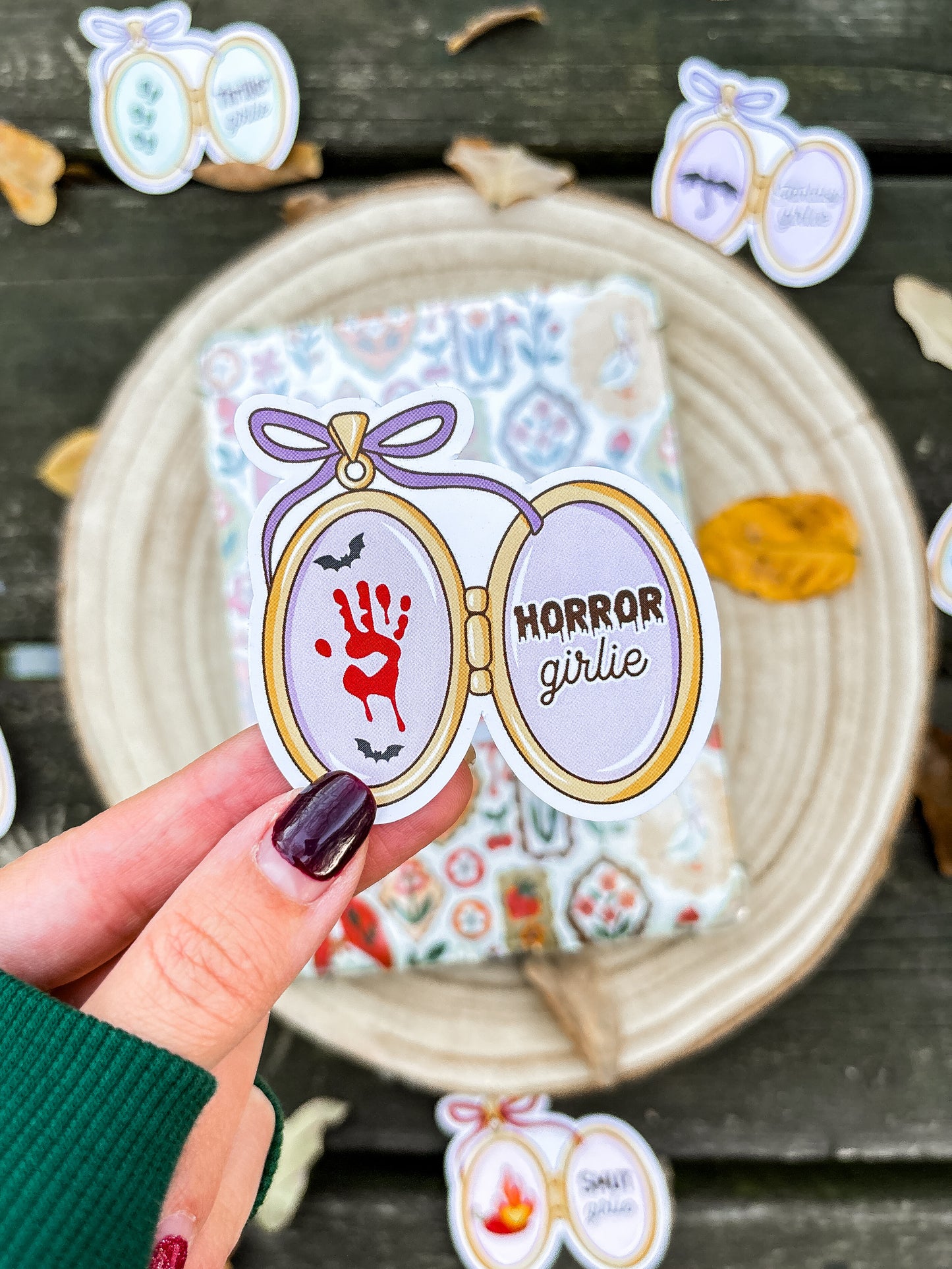 Horror Girlie Locket Vinyl Sticker