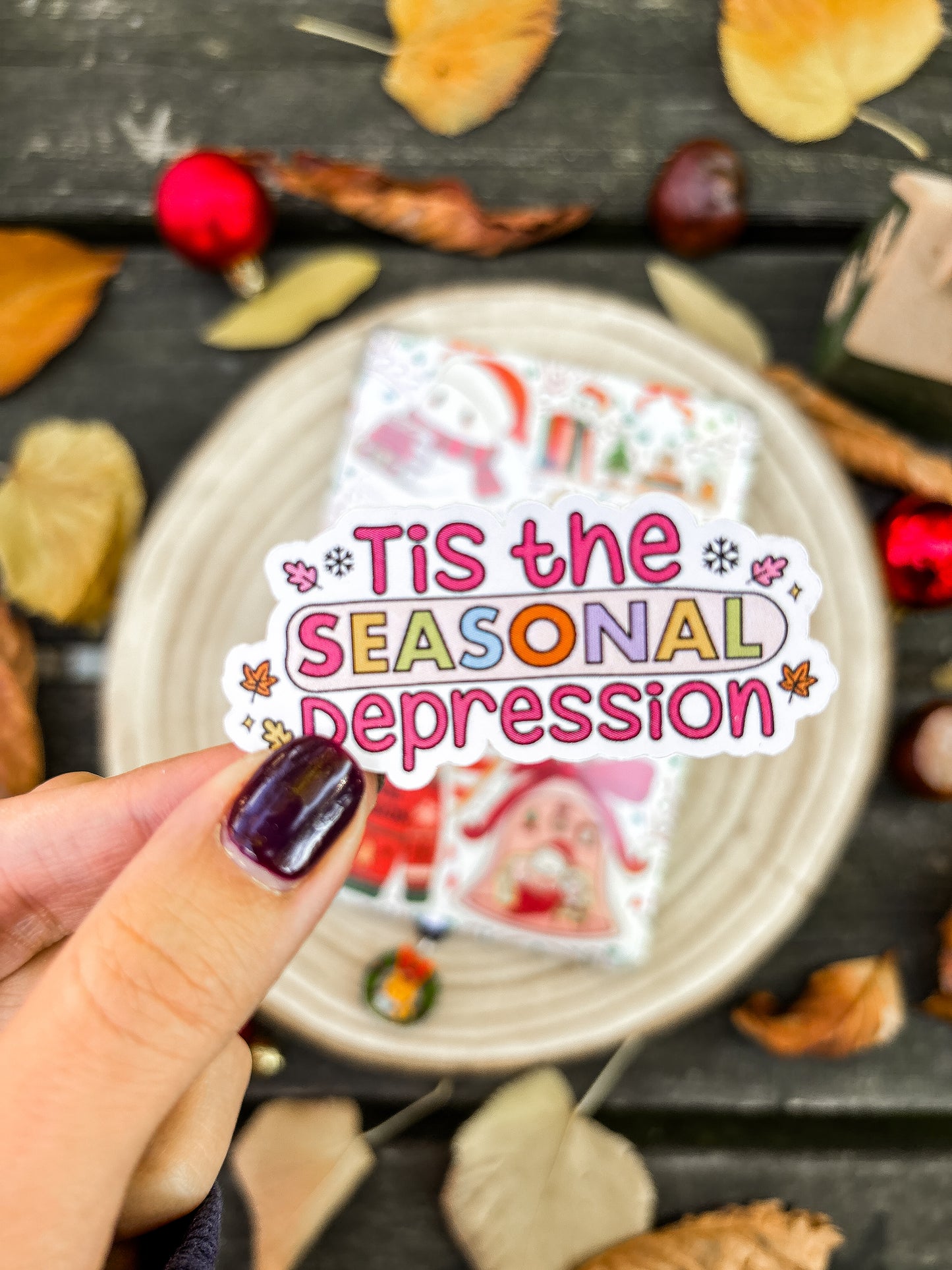 Tis the Seasonal Depression Vinyl Sticker