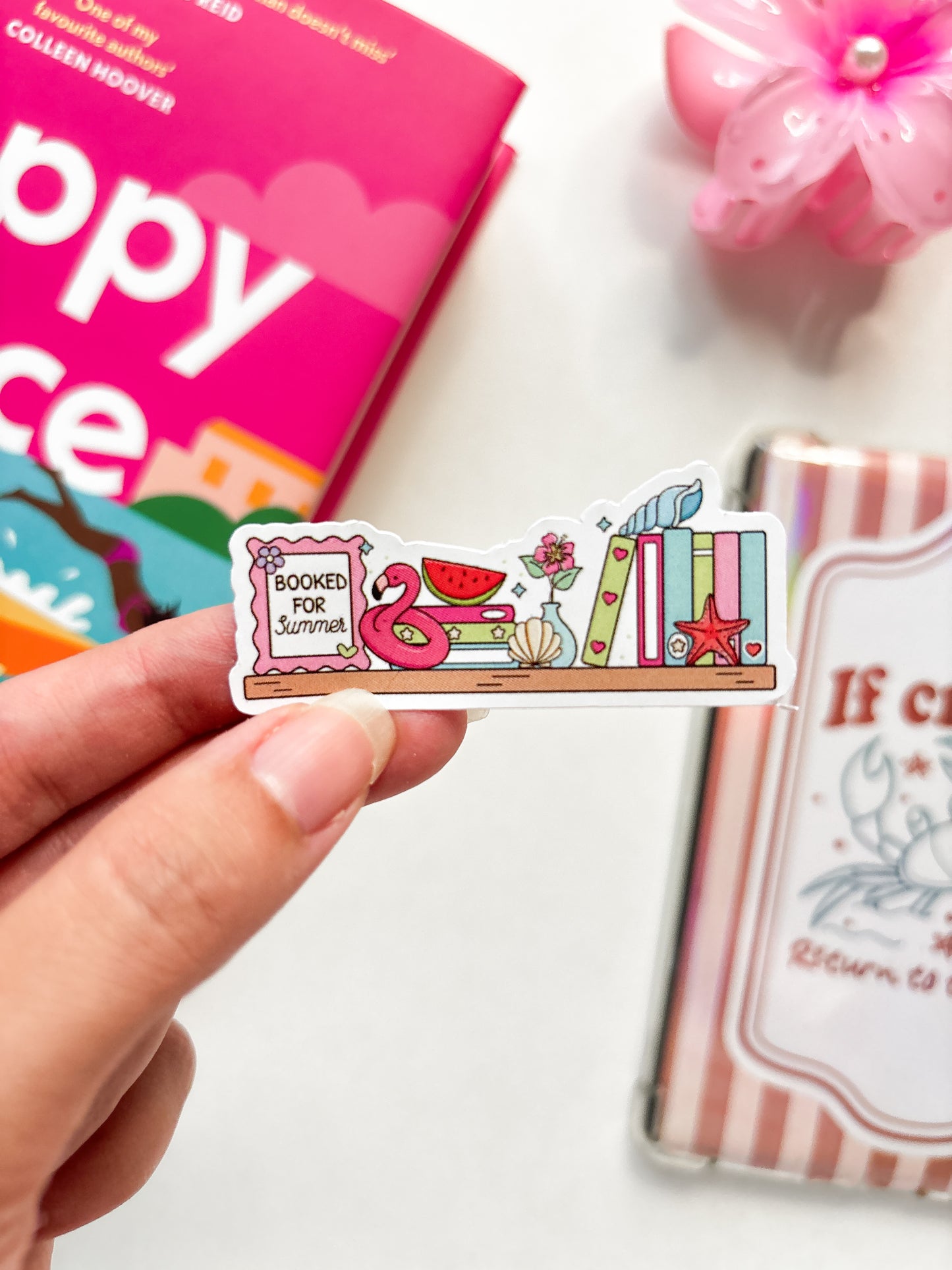 Summer Bookshelf Vinyl Sticker