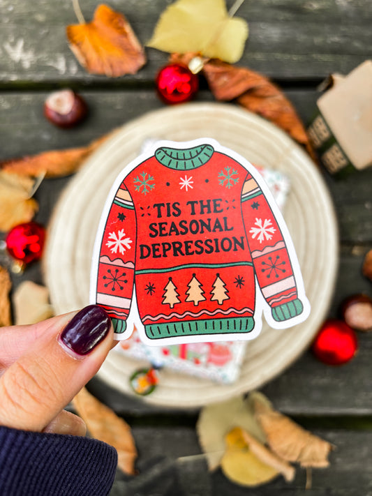 Tis the Seasonal Depression Vinyl Sticker