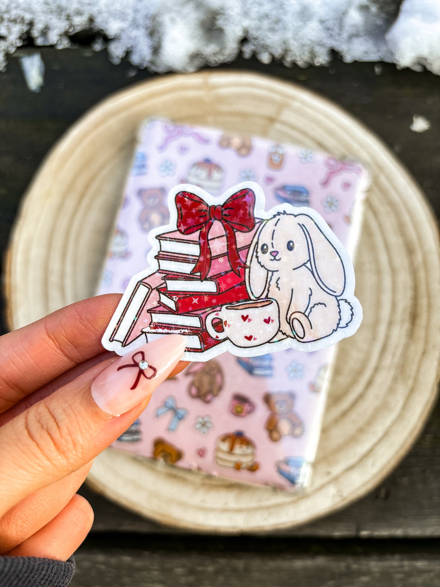 Romance book pile Vinyl sticker