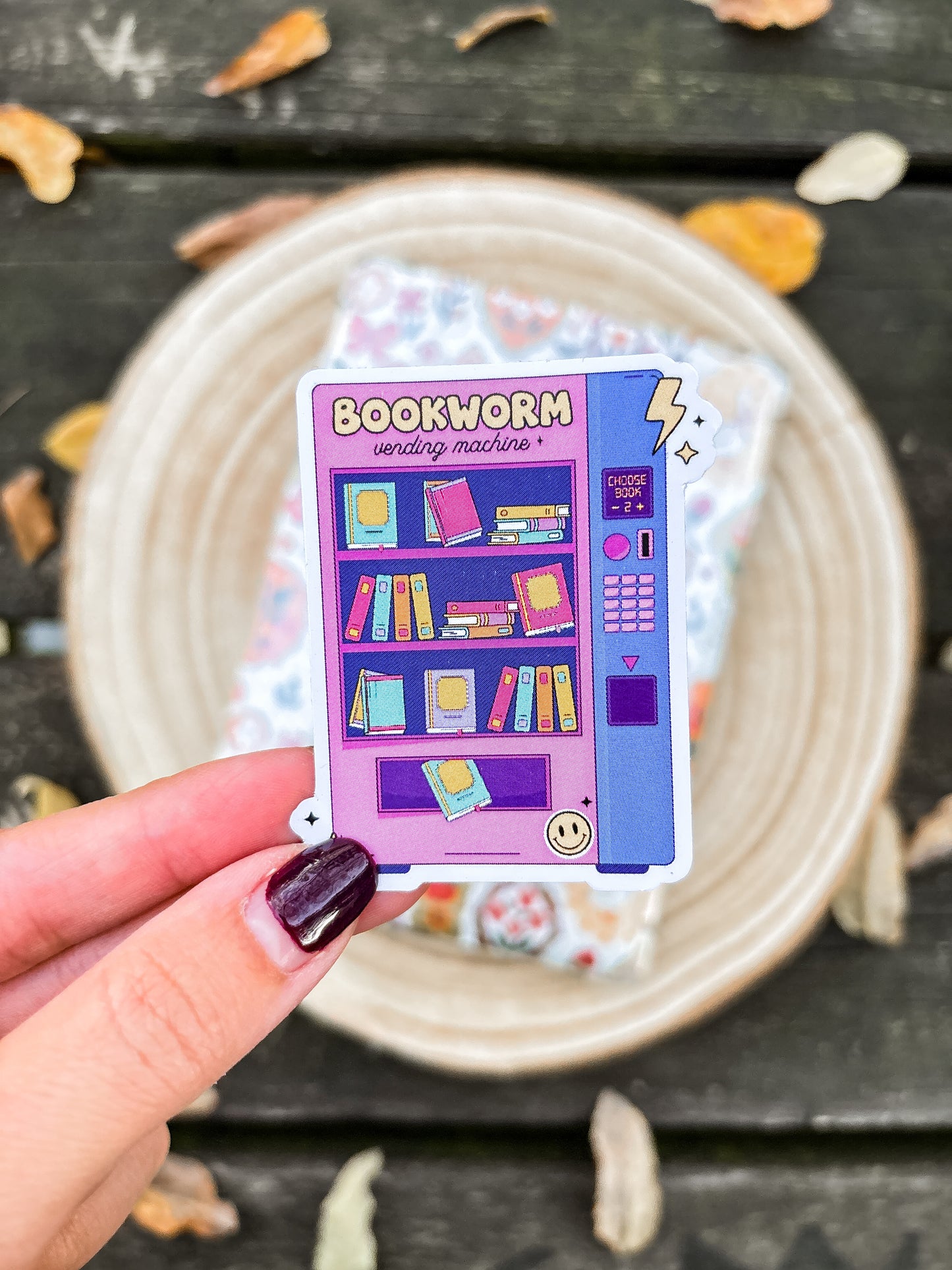 Bookworm vending Machine Vinyl Sticker