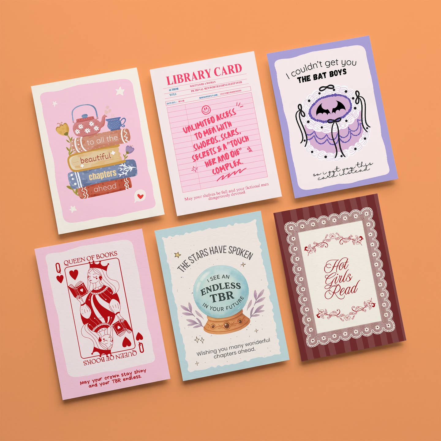 Bookish greeting card• Queen of books