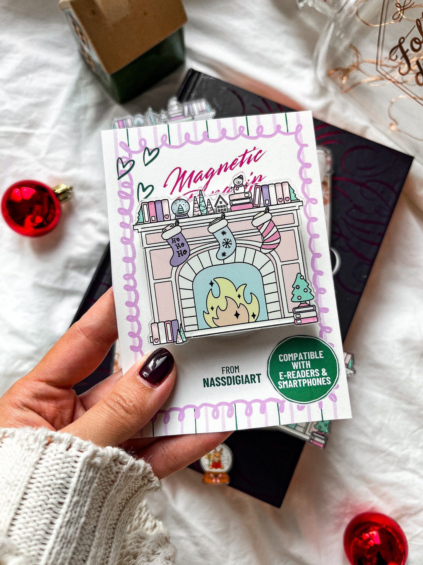 Christmas Fireplace Magnetic grip