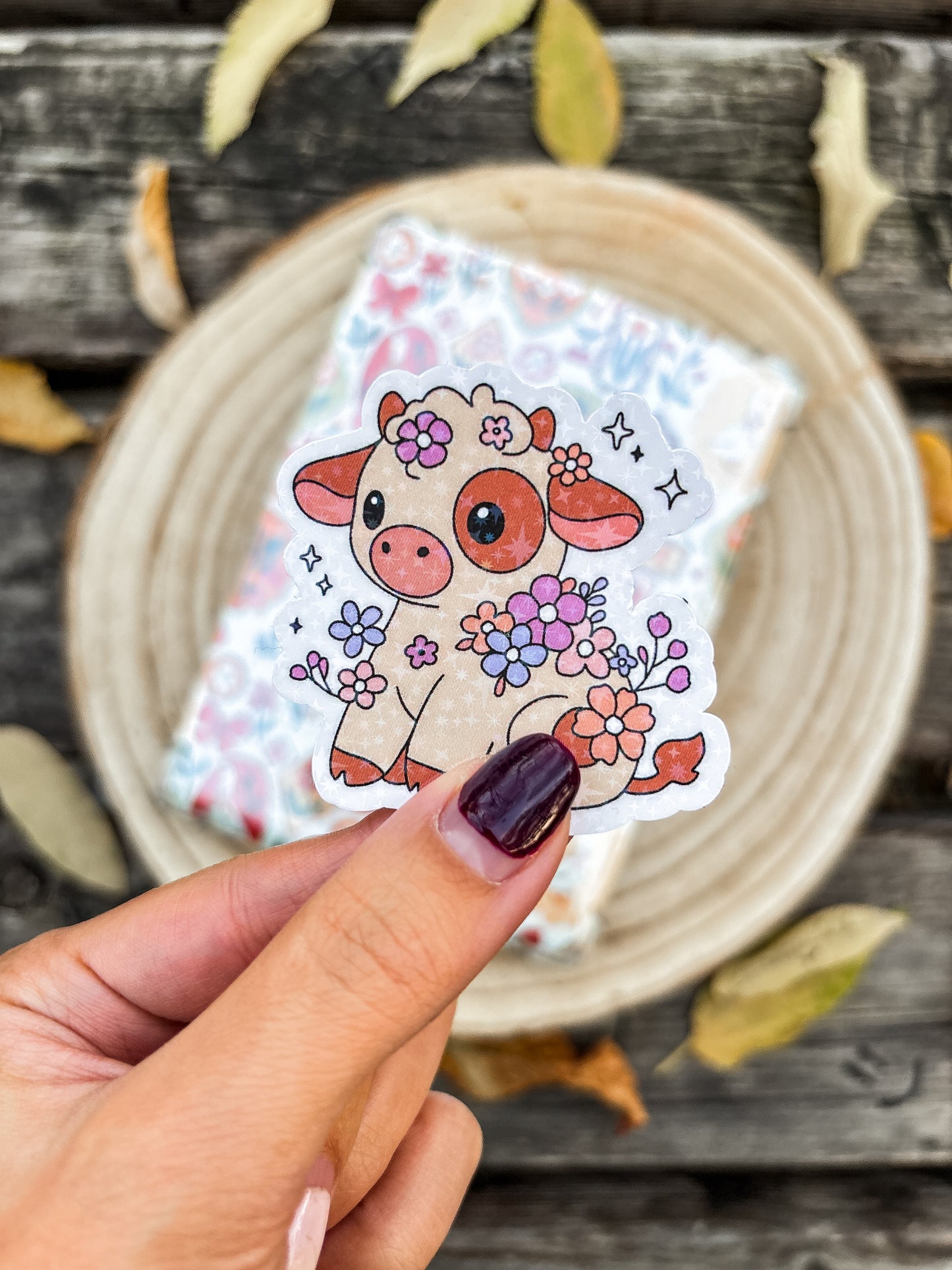 Spring Cow Vinyl Sticker