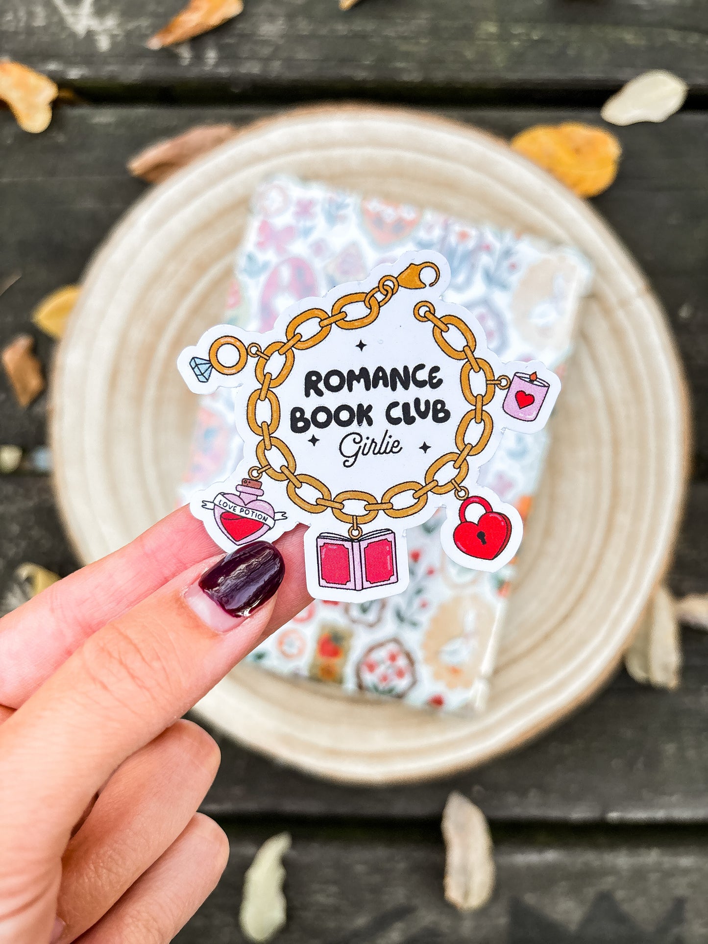 Romance Book Club Charm Bracelet Vinyl Sticker