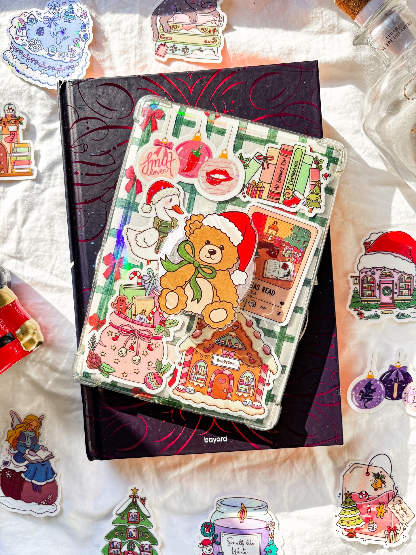 Christmas kindle Magnetic grip cute Teddy kobo holder