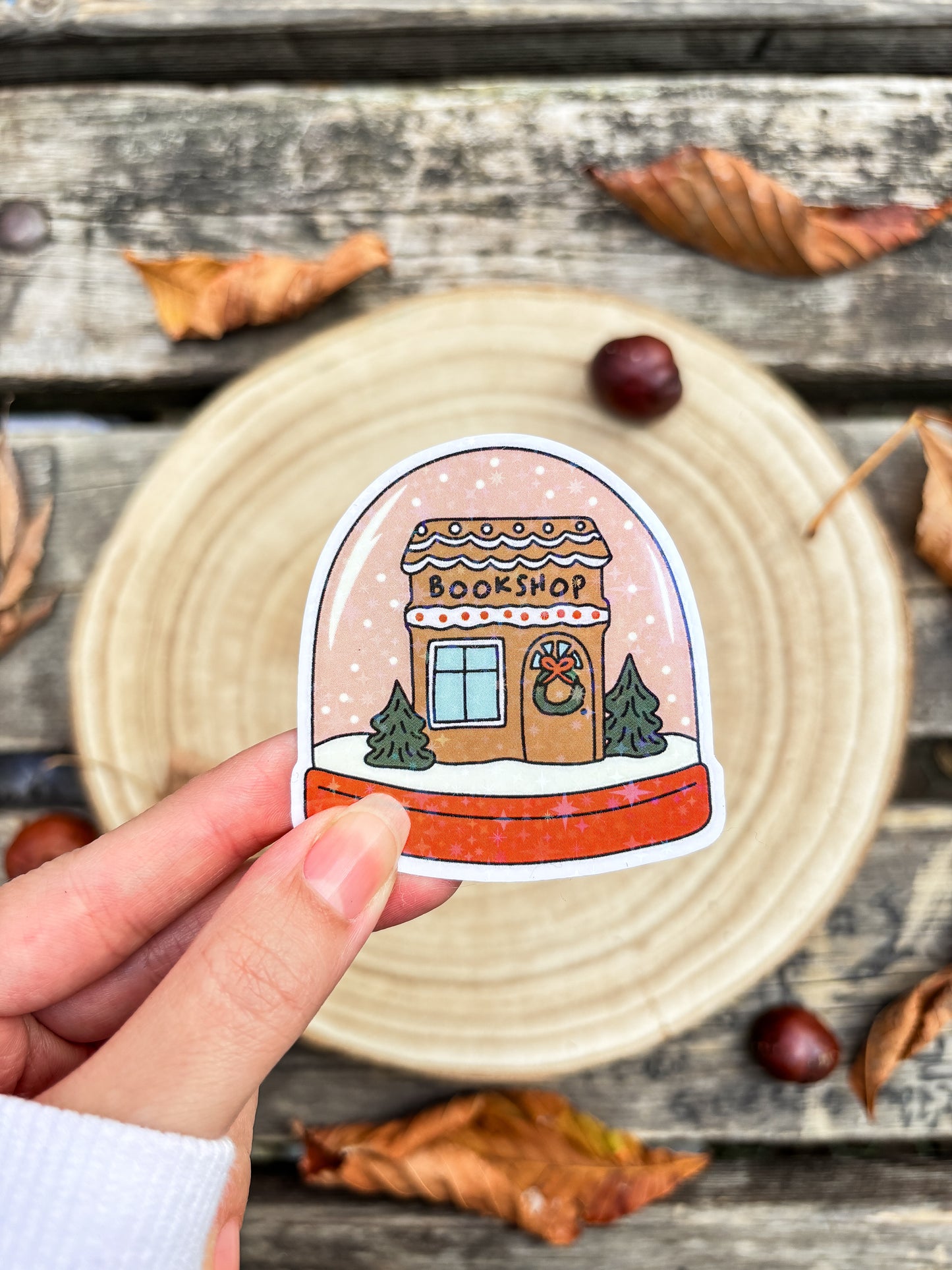 Winter bookshop Vinyl Sticker christmas kindle sticker