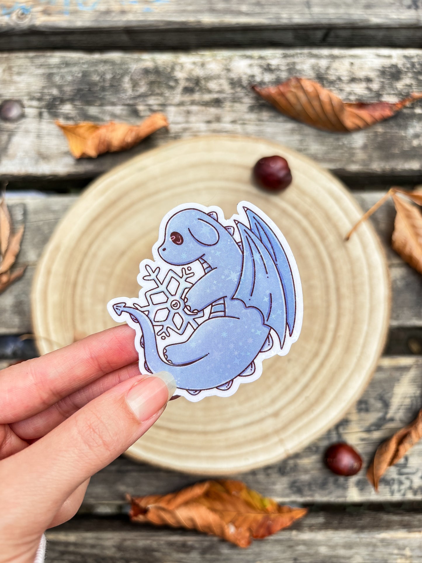 Fantasy vinyl Sticker blue dragon kindle sticker