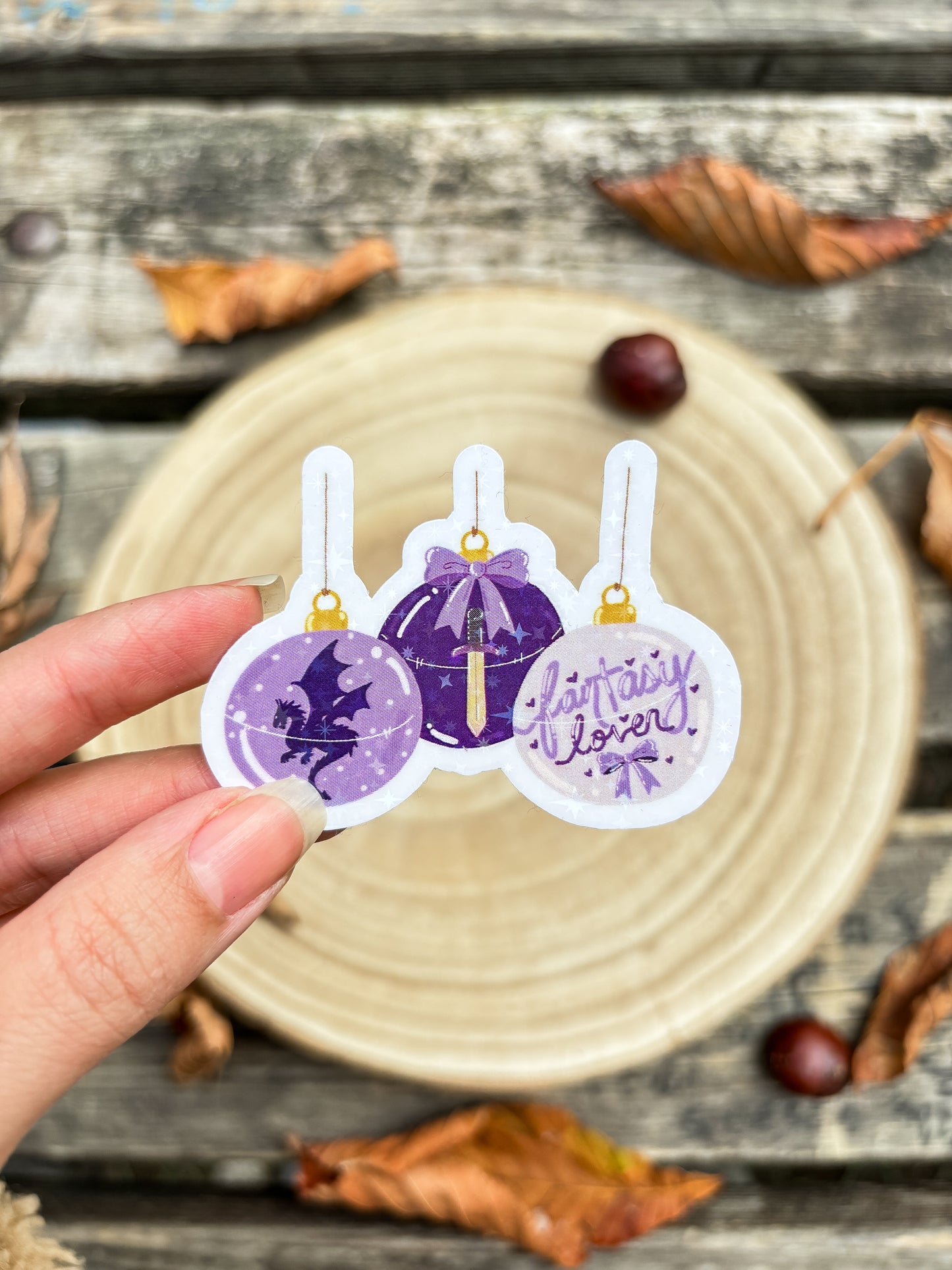 Fantasy lover ornament vinyl Sticker Christmas kindlesticker