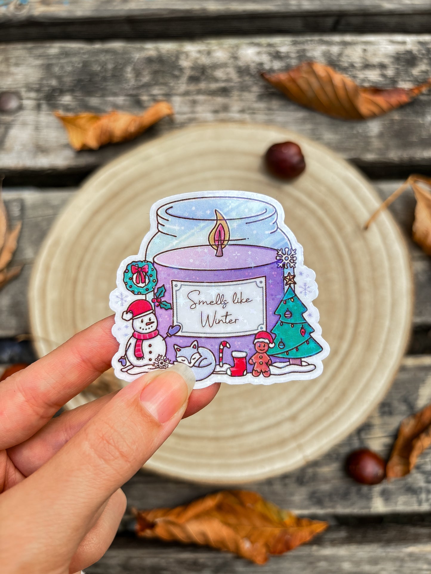 Winter candle Vinyl Sticker winter kindle sticker