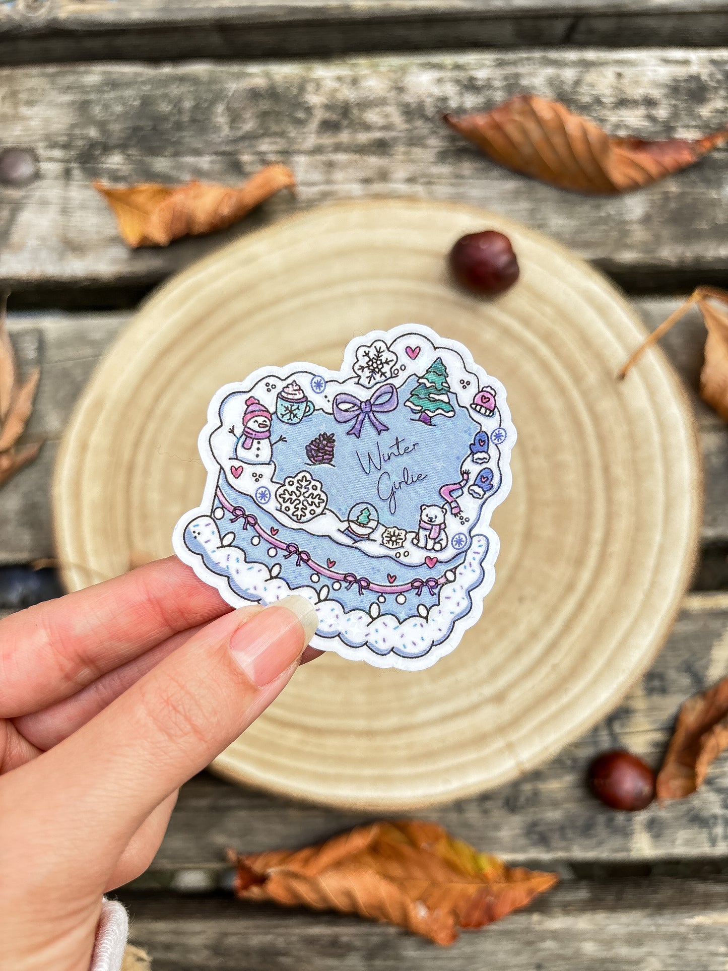 Winter girlie Vinyl Sticker winter kindle sticker