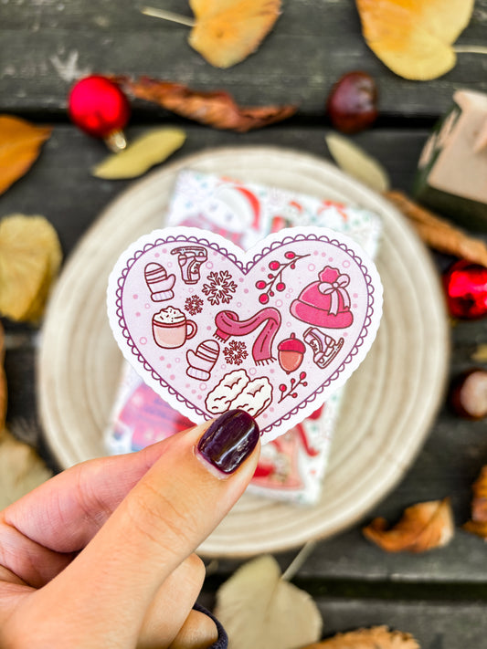 Winter Heart Vinyl Sticker