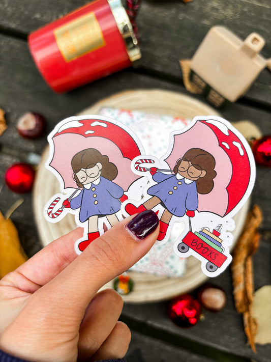 Bookish Girlie Vinyl Sticker