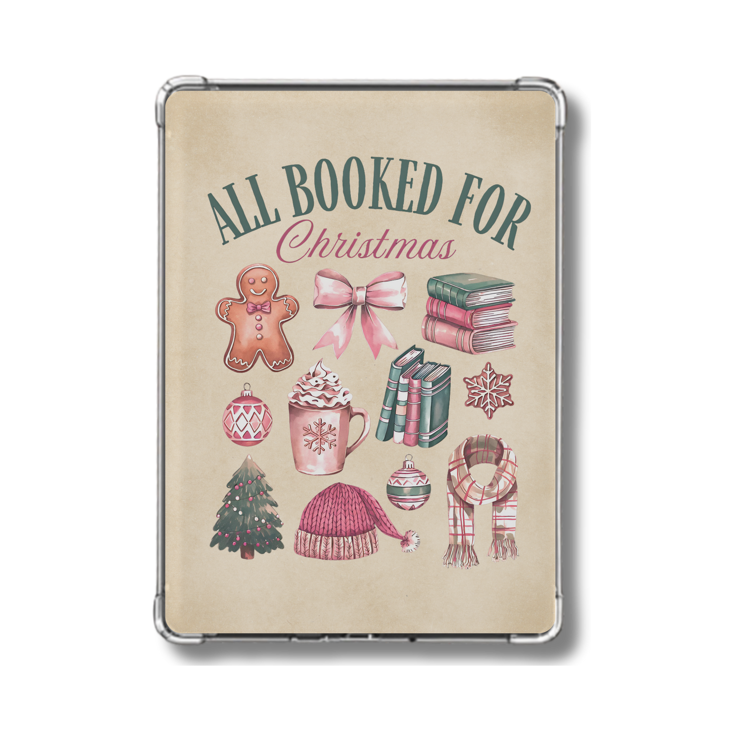 All Booked for Christmas Holographic Insert Holiday Insert for Kindle
