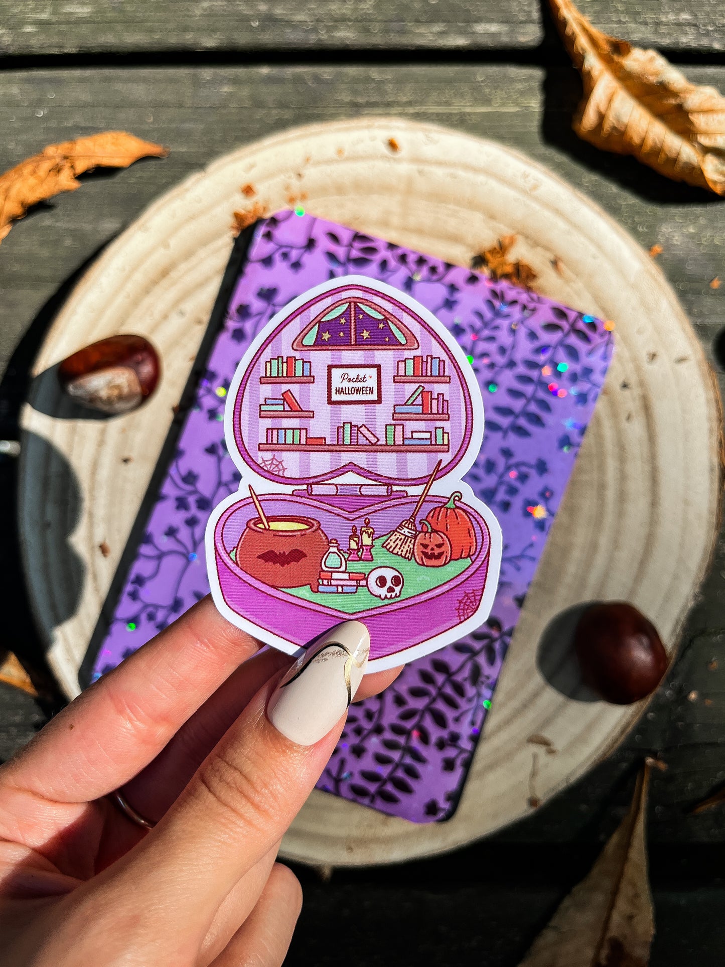 Halloween Bookish Pocket Library Vinyl Sticker