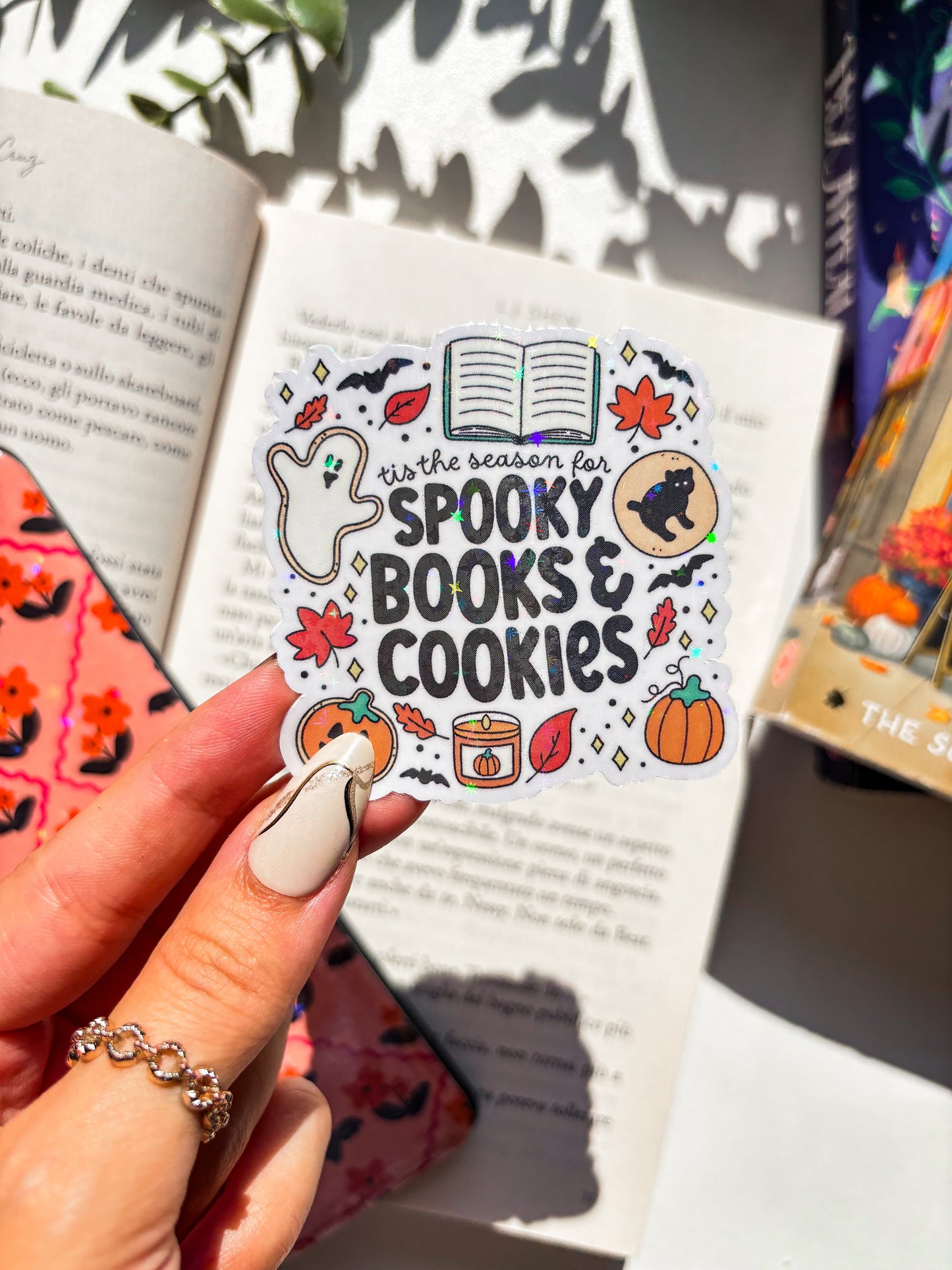 Spooky Books and Cookies Vinyl Sticker