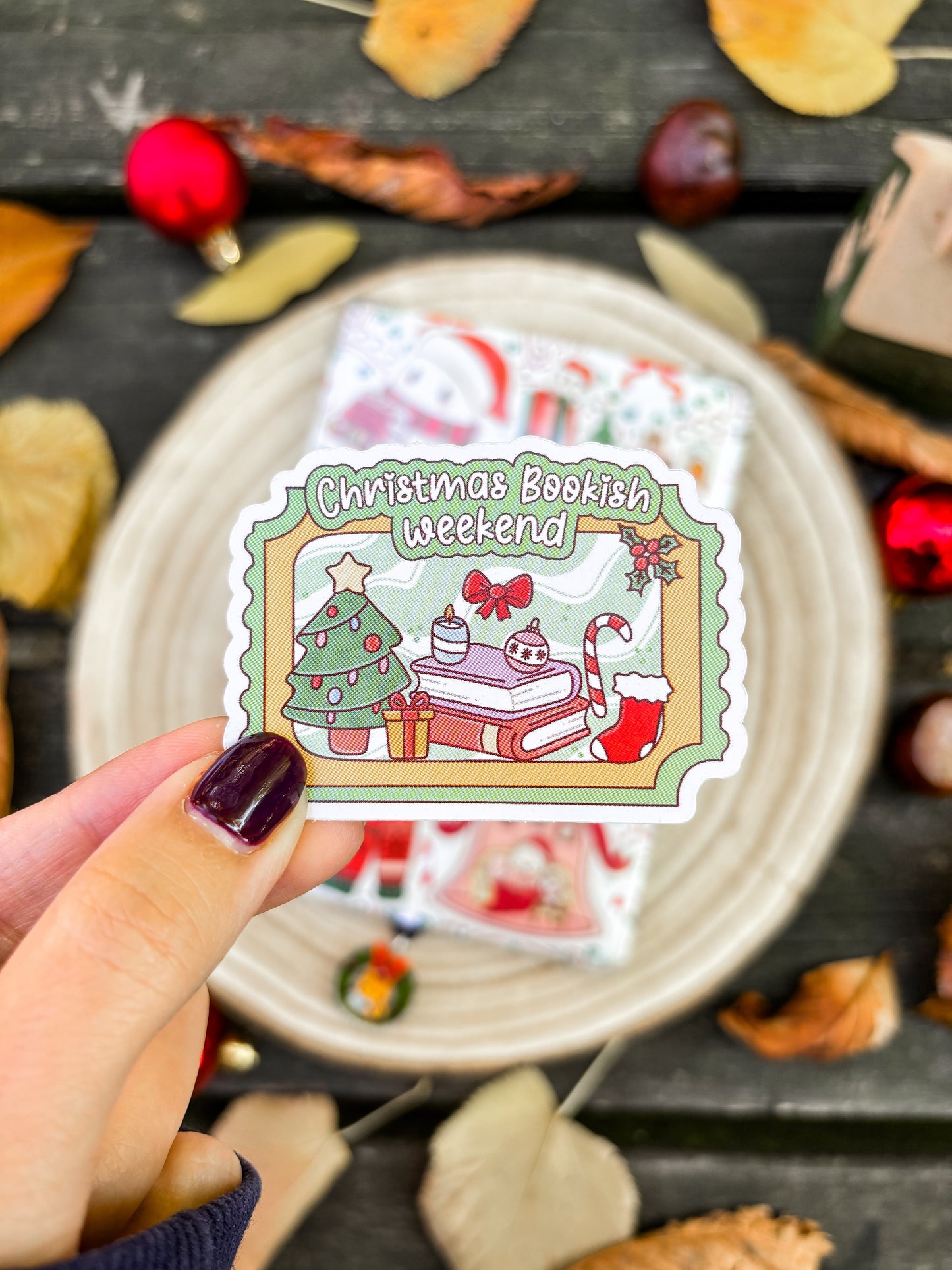 Christmas Bookish Weekend Vinyl Sticker