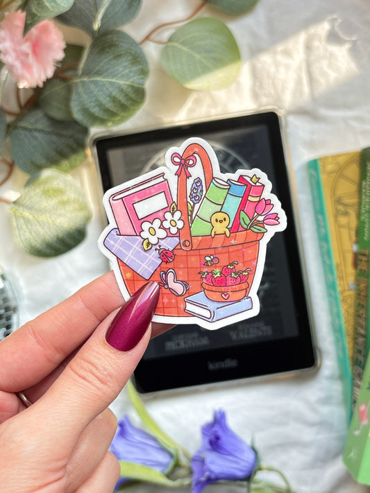 Bookish basket Vinyl Sticker
