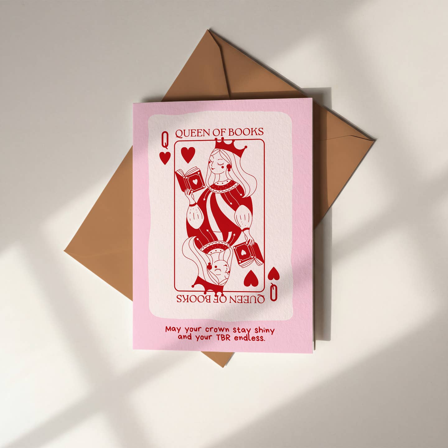 Bookish greeting card• Queen of books