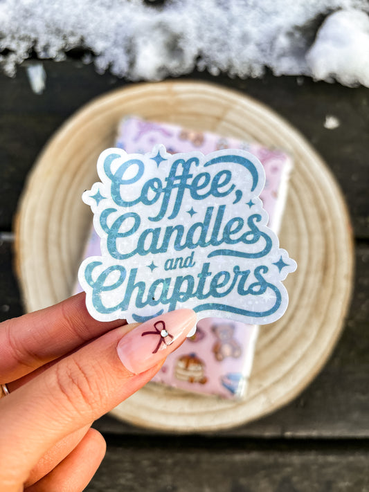 Coffee candles and chapters Vinyl sticker