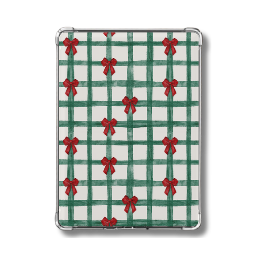 Christmas Checkered Bow Holographic Insert