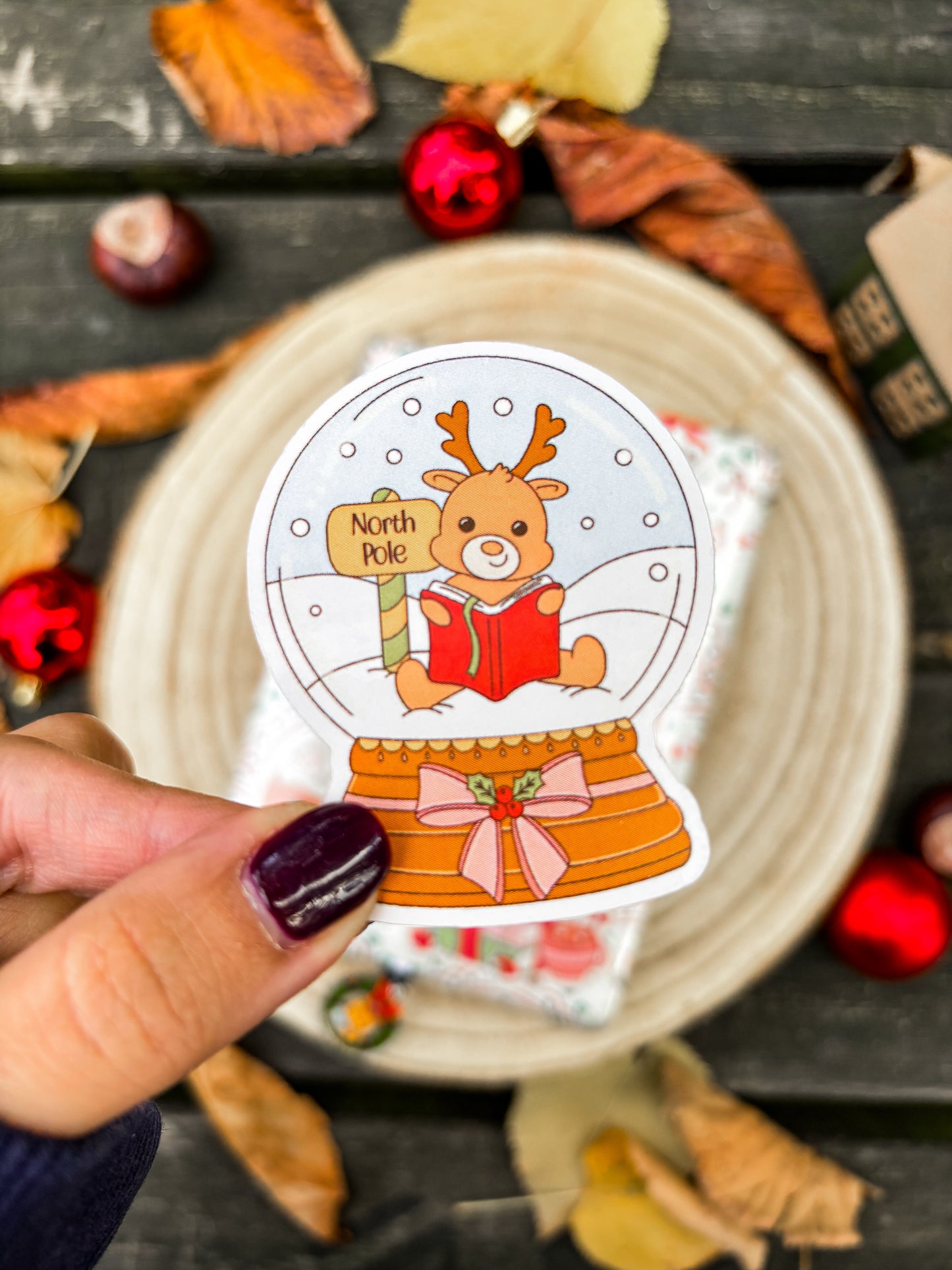 Winter Snow Globe Vinyl Sticker