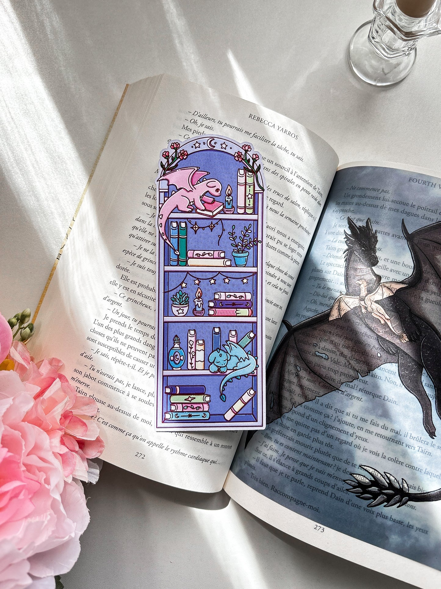 Fantasy Bookshelf Dragon die-cut bookmark