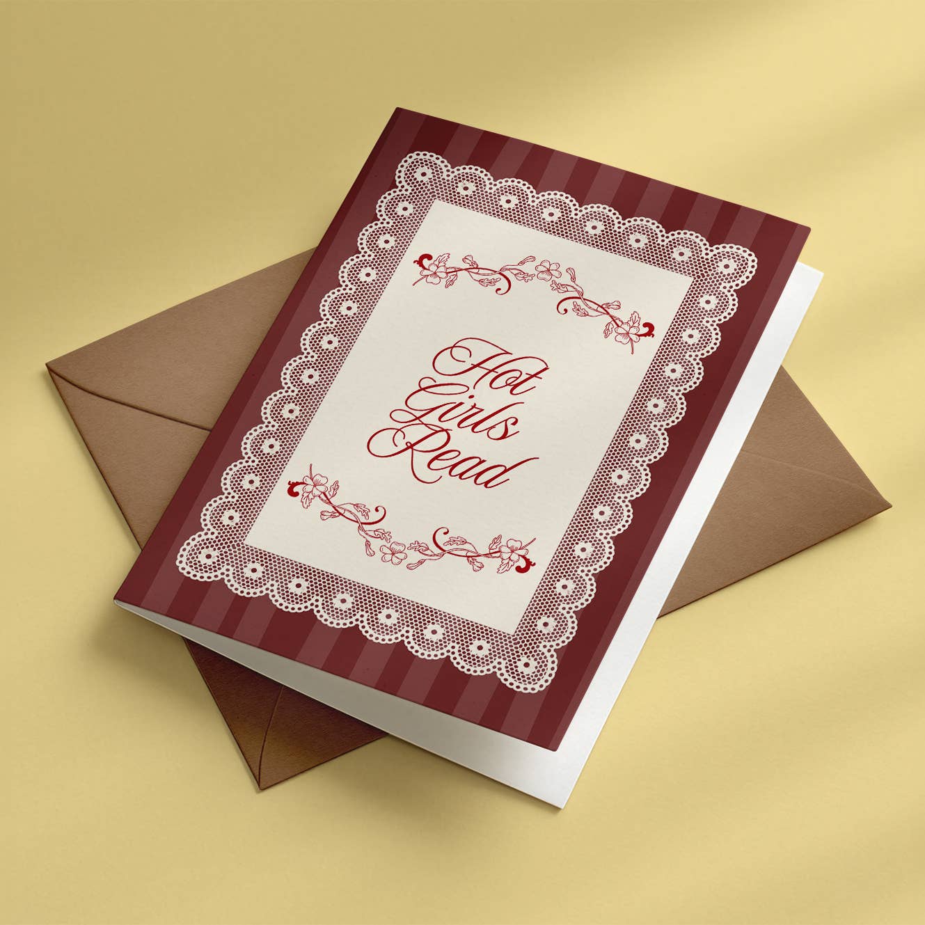 Bookish greeting card• hot girls read