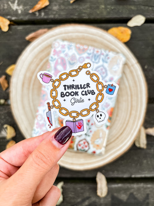 Thriller Book Club Charm Bracelet Vinyl Sticker