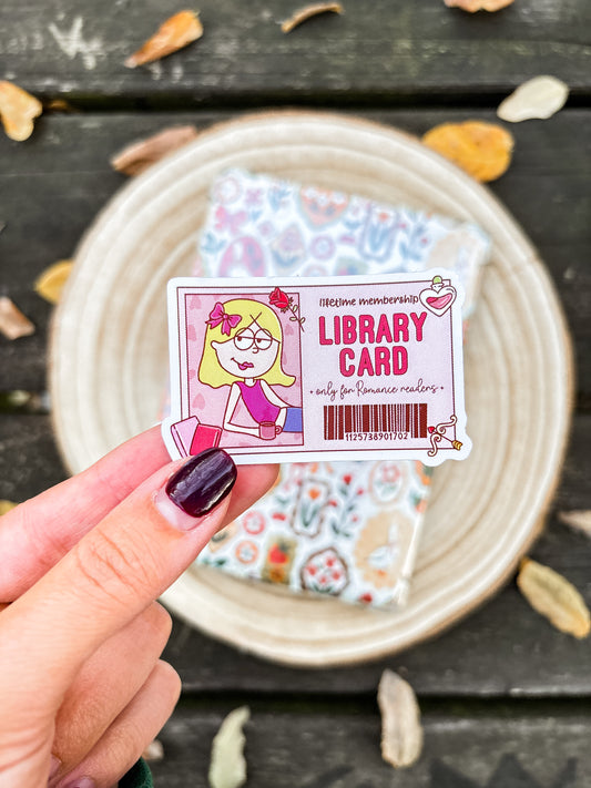Romance Library Card Vinyl Sticker
