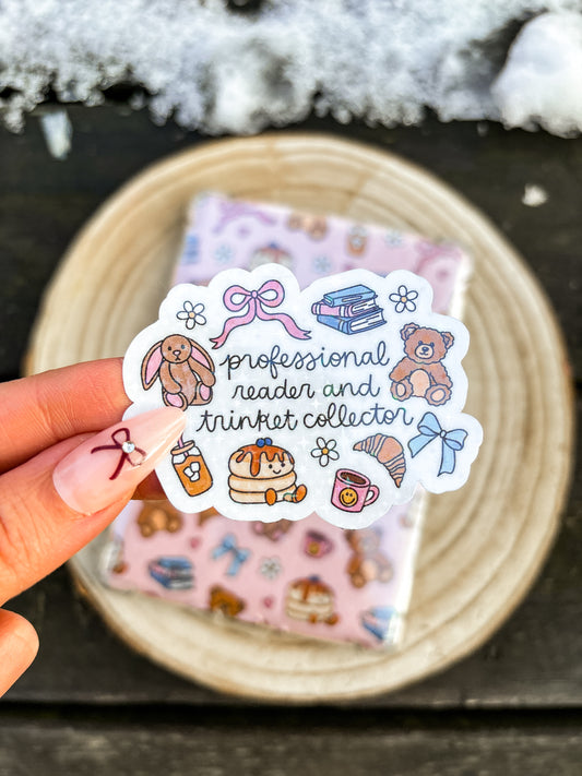 Reader and trinket collector Vinyl sticker