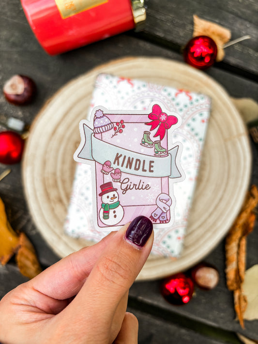 Winter Kindle Girlie Vinyl Sticker