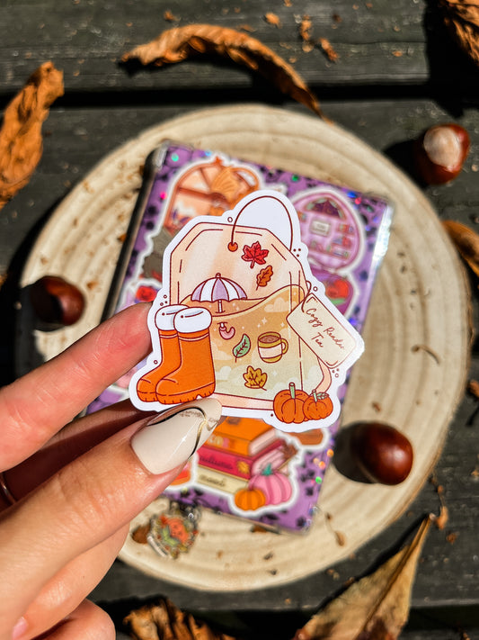 Fall Tea Bag Vinyl Sticker