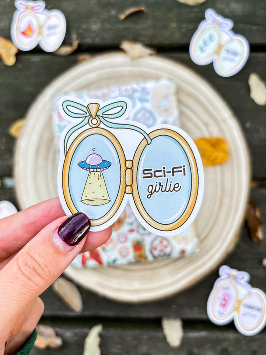 Sci-Fi Girlie Locket Vinyl Sticker
