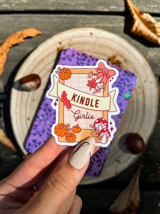 Fall Kindle Girlie Vinyl Sticker