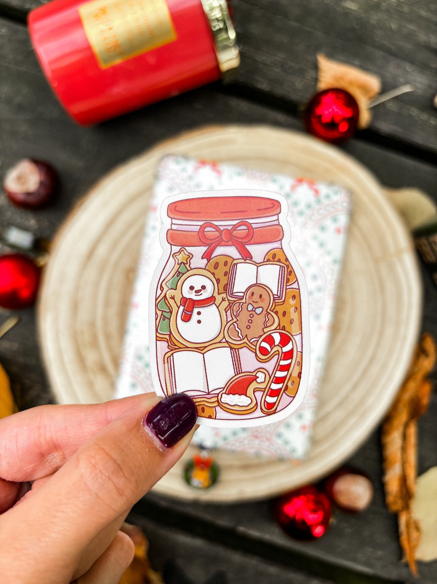 Christmas Cookie Jar Vinyl Sticker
