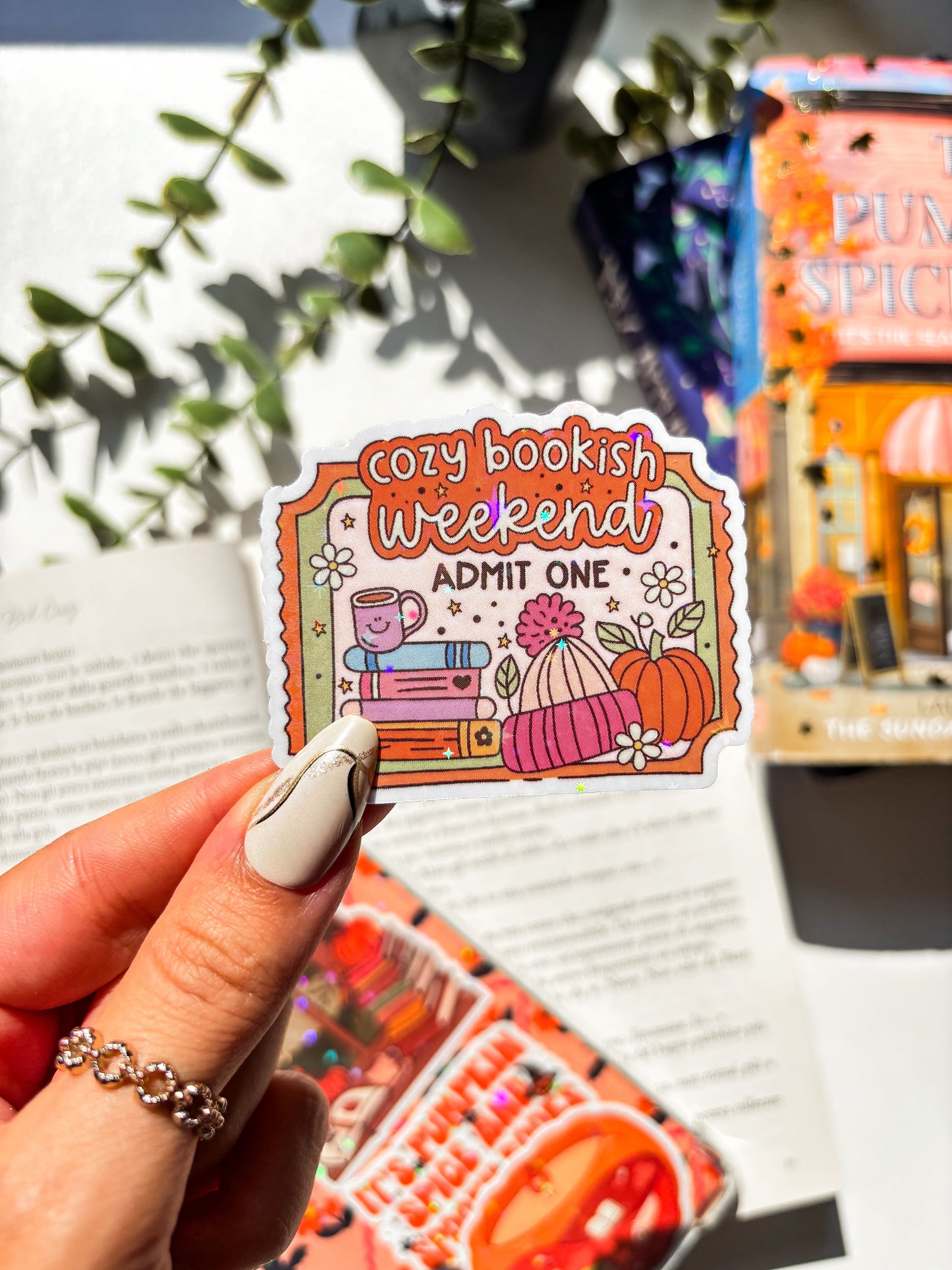 Cozy Bookish Weekend Vinyl Sticker