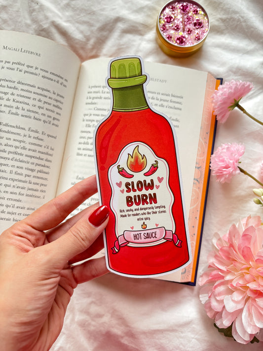Slow burn Die-cut bookmark bookish hot sauce