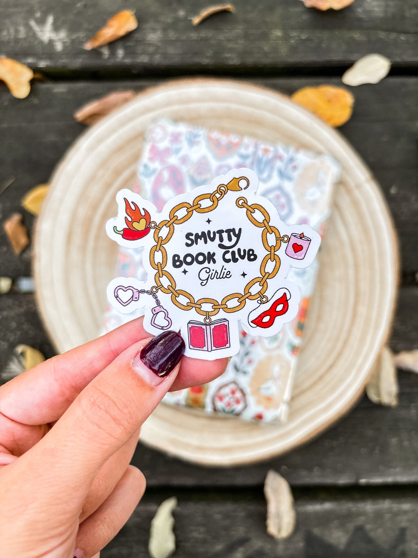 Smutty Book Club Charm Bracelet Vinyl Sticker