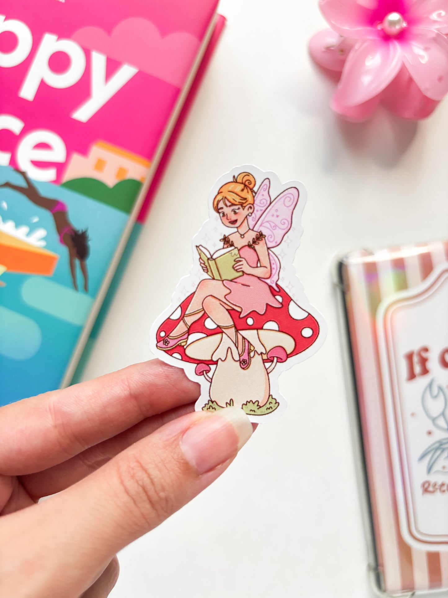 Bookish fairy Vinyl Sticker