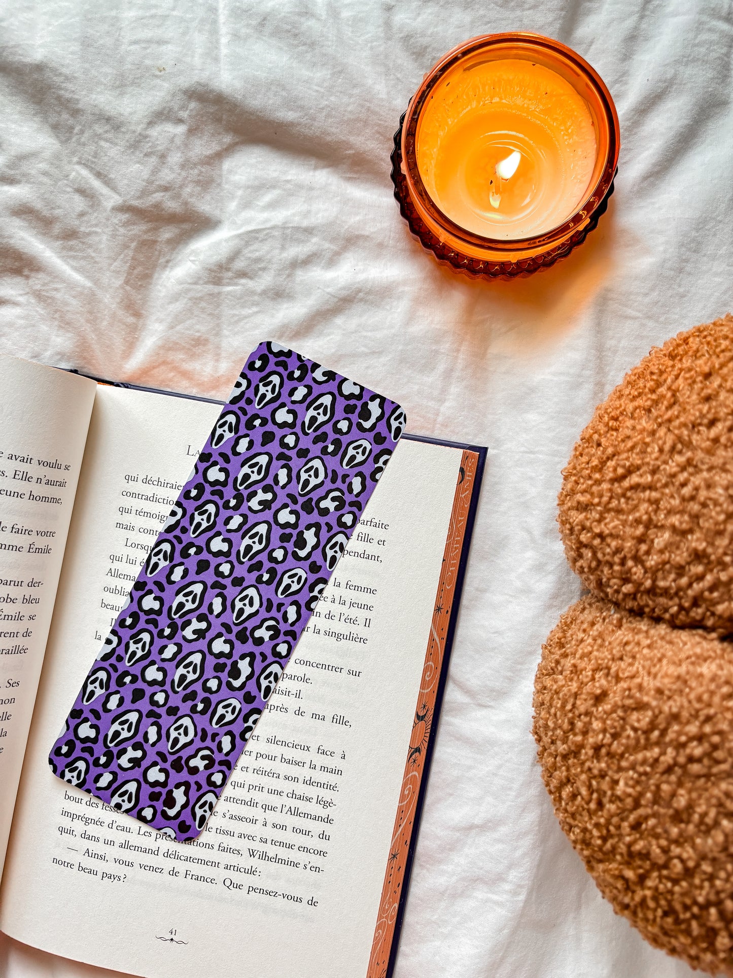 Spooky Ghostface Leopard bookmark