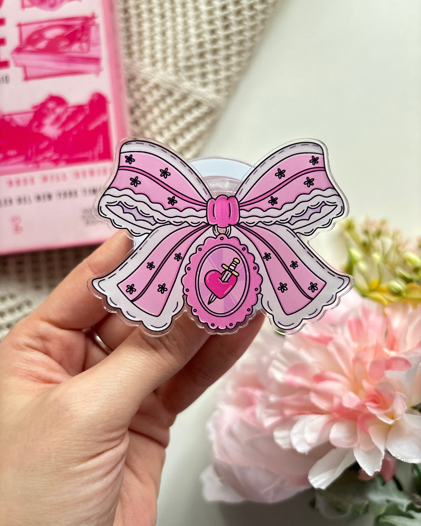 Romance Bow Magnetic Grip coquette kindle accessory